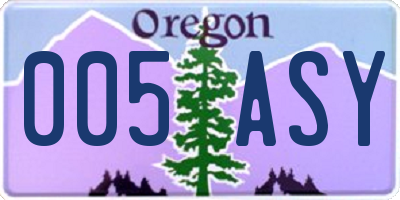 OR license plate 005ASY