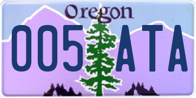 OR license plate 005ATA