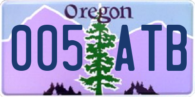 OR license plate 005ATB