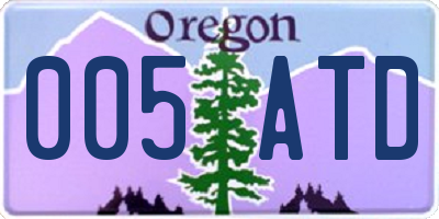 OR license plate 005ATD