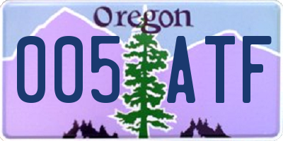 OR license plate 005ATF