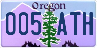 OR license plate 005ATH