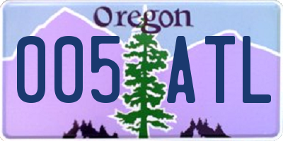 OR license plate 005ATL