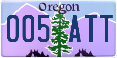 OR license plate 005ATT