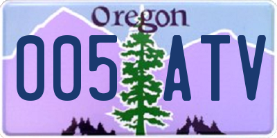 OR license plate 005ATV