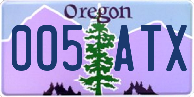 OR license plate 005ATX