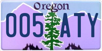 OR license plate 005ATY