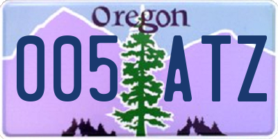 OR license plate 005ATZ