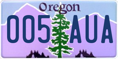 OR license plate 005AUA
