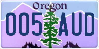 OR license plate 005AUD