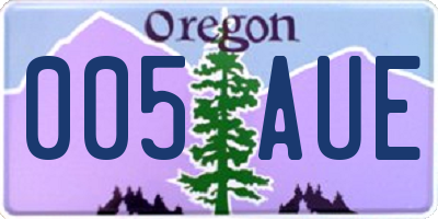 OR license plate 005AUE