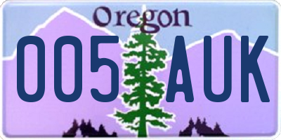 OR license plate 005AUK