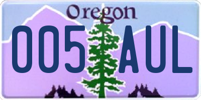 OR license plate 005AUL