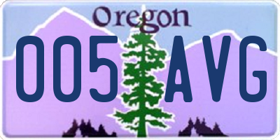 OR license plate 005AVG
