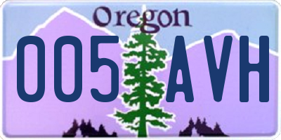 OR license plate 005AVH