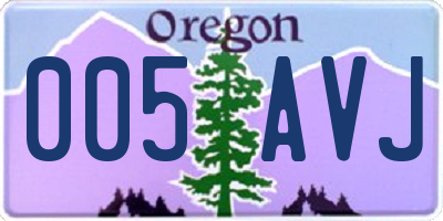 OR license plate 005AVJ