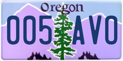 OR license plate 005AVO