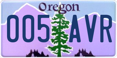 OR license plate 005AVR