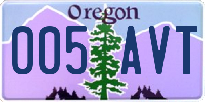 OR license plate 005AVT