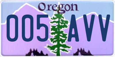 OR license plate 005AVV