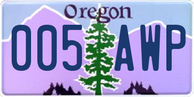 OR license plate 005AWP
