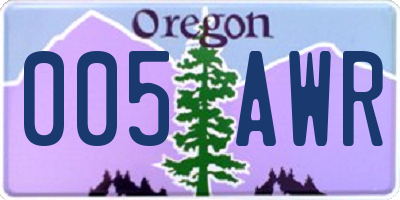 OR license plate 005AWR