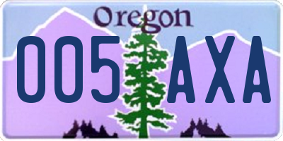 OR license plate 005AXA