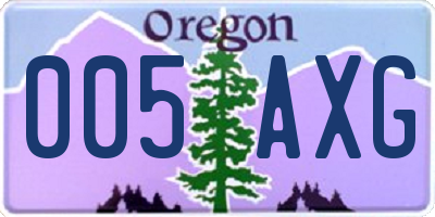 OR license plate 005AXG