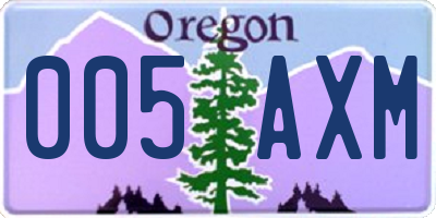 OR license plate 005AXM