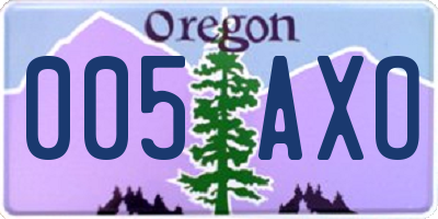 OR license plate 005AXO