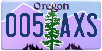 OR license plate 005AXS