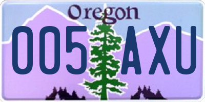 OR license plate 005AXU