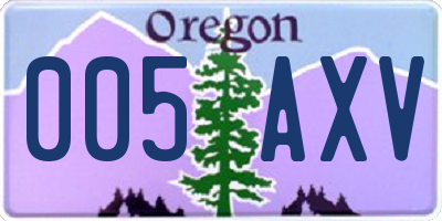 OR license plate 005AXV