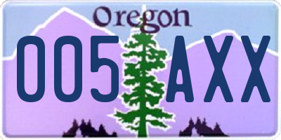 OR license plate 005AXX