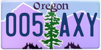 OR license plate 005AXY