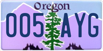 OR license plate 005AYG