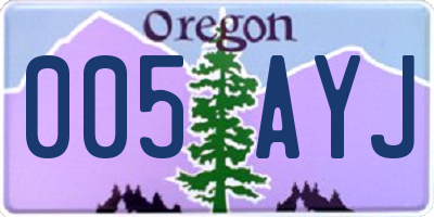 OR license plate 005AYJ
