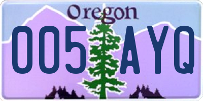 OR license plate 005AYQ