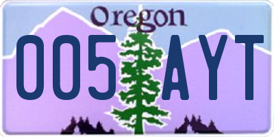 OR license plate 005AYT