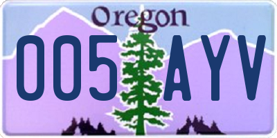 OR license plate 005AYV