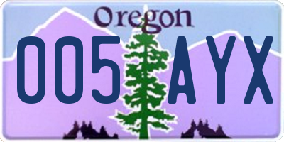 OR license plate 005AYX