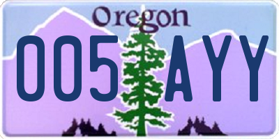 OR license plate 005AYY