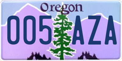 OR license plate 005AZA