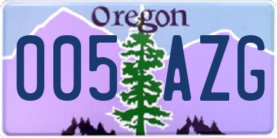 OR license plate 005AZG
