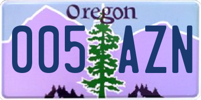 OR license plate 005AZN