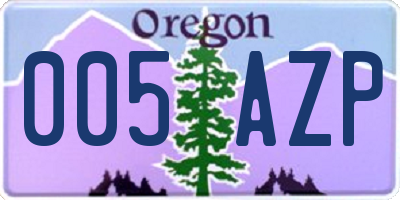 OR license plate 005AZP