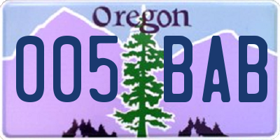 OR license plate 005BAB