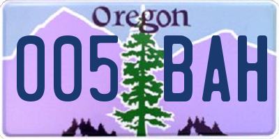 OR license plate 005BAH