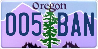 OR license plate 005BAN