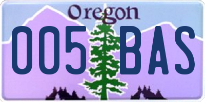 OR license plate 005BAS